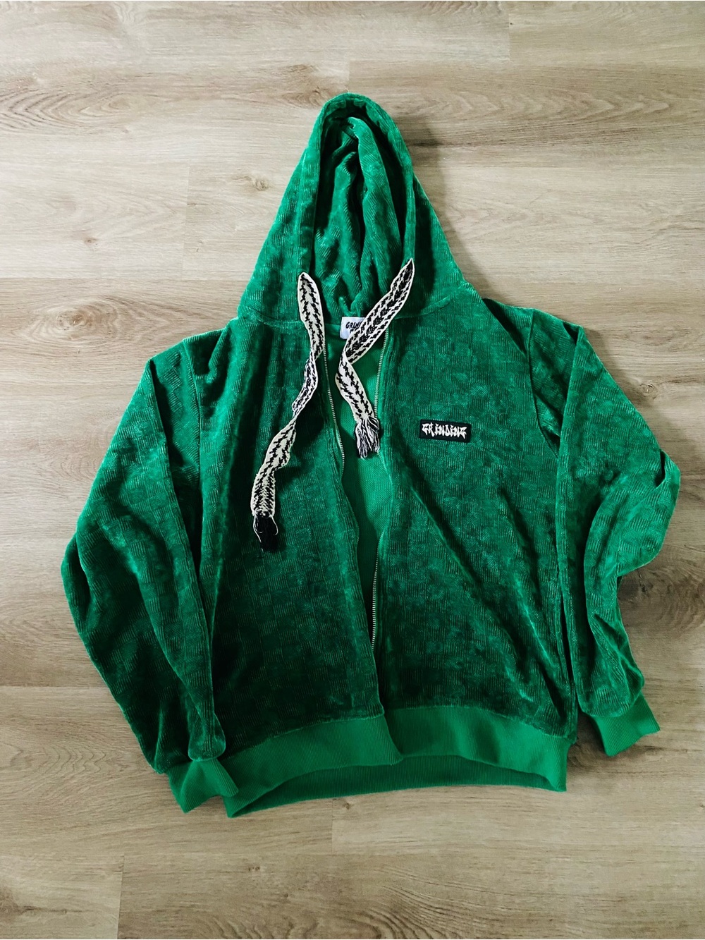 Men's Dark Green Lightweight Zip Hoodie Jacket - Unknown Brand